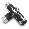 Custom Flame Chrome Hand Grip for Universal Motorcycle (1" 25mm Handlebar)