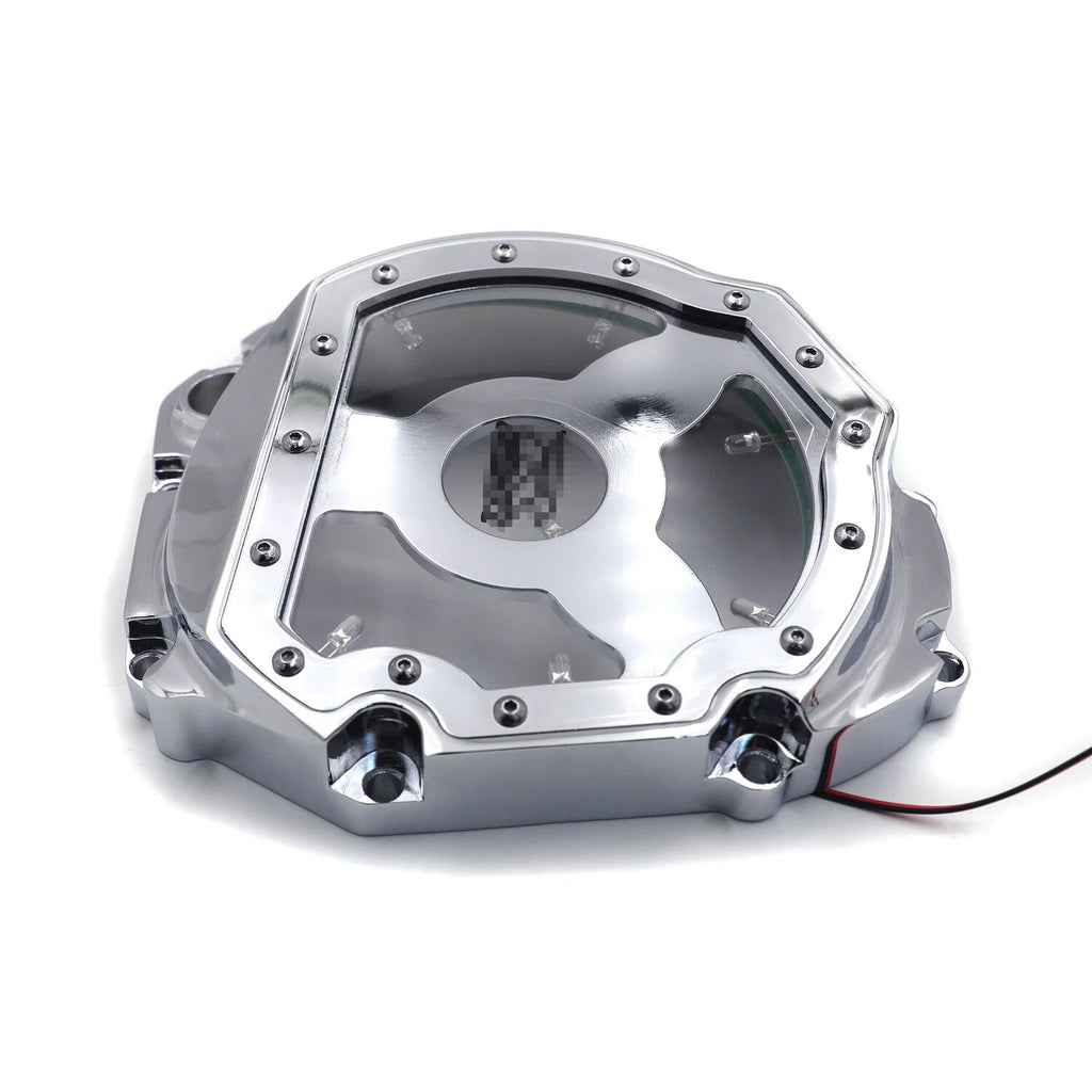 Green LED Chrome Engine Clutch Cover for Suzuki GSXR 600 750 1000 (2001–2005)