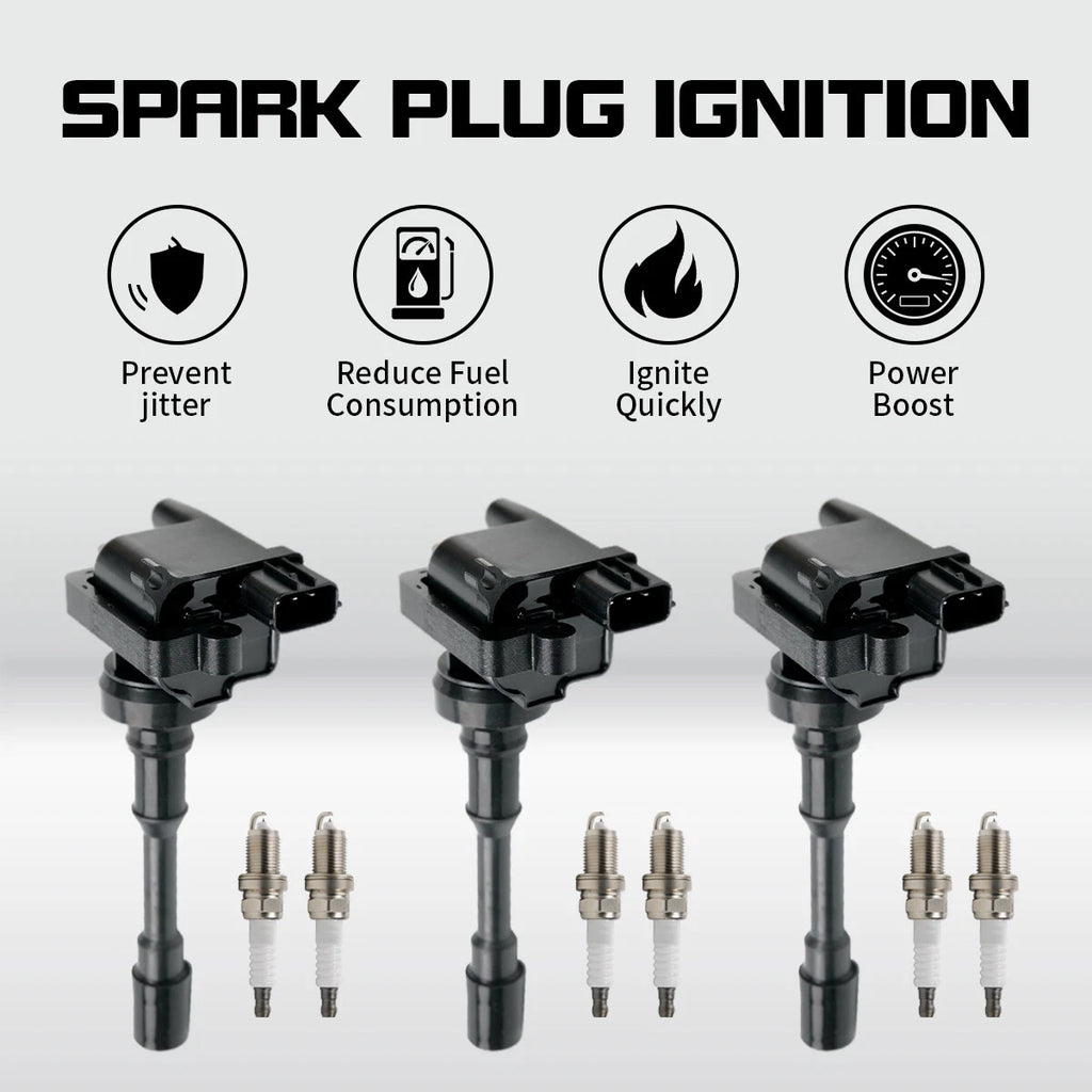 3X Ignition Coil & 6X Spark Plug for Mitsubishi Montero (2003–2006) UF525