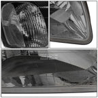 Pair of Smoked Housing Clear Side Bumper Headlights for Hyundai Accent (2000–2002)