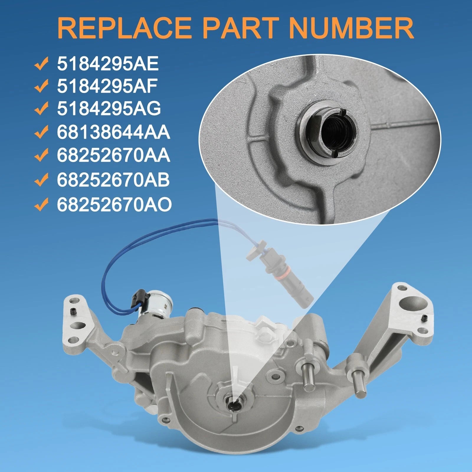 Engine Oil Pump & Solenoid for Dodge Durango Jeep Grand Cherokee (2011–2020)