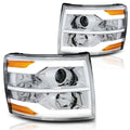 Dual LED DRL Bar Projector Headlight for Chevy Silverado (2007–2014)
