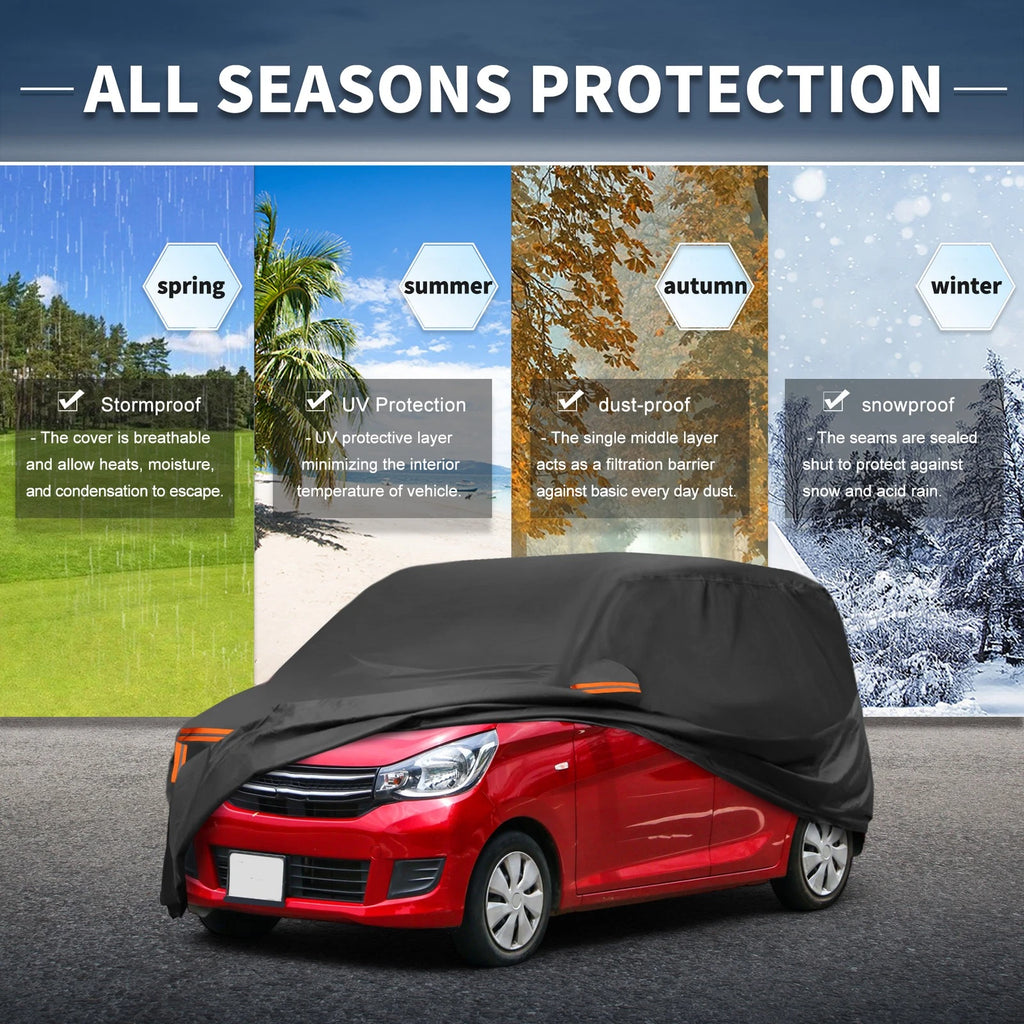 Waterproof Car Cover for Mitsubishi eK (2013–2023) - Aluminum Film, Zipper