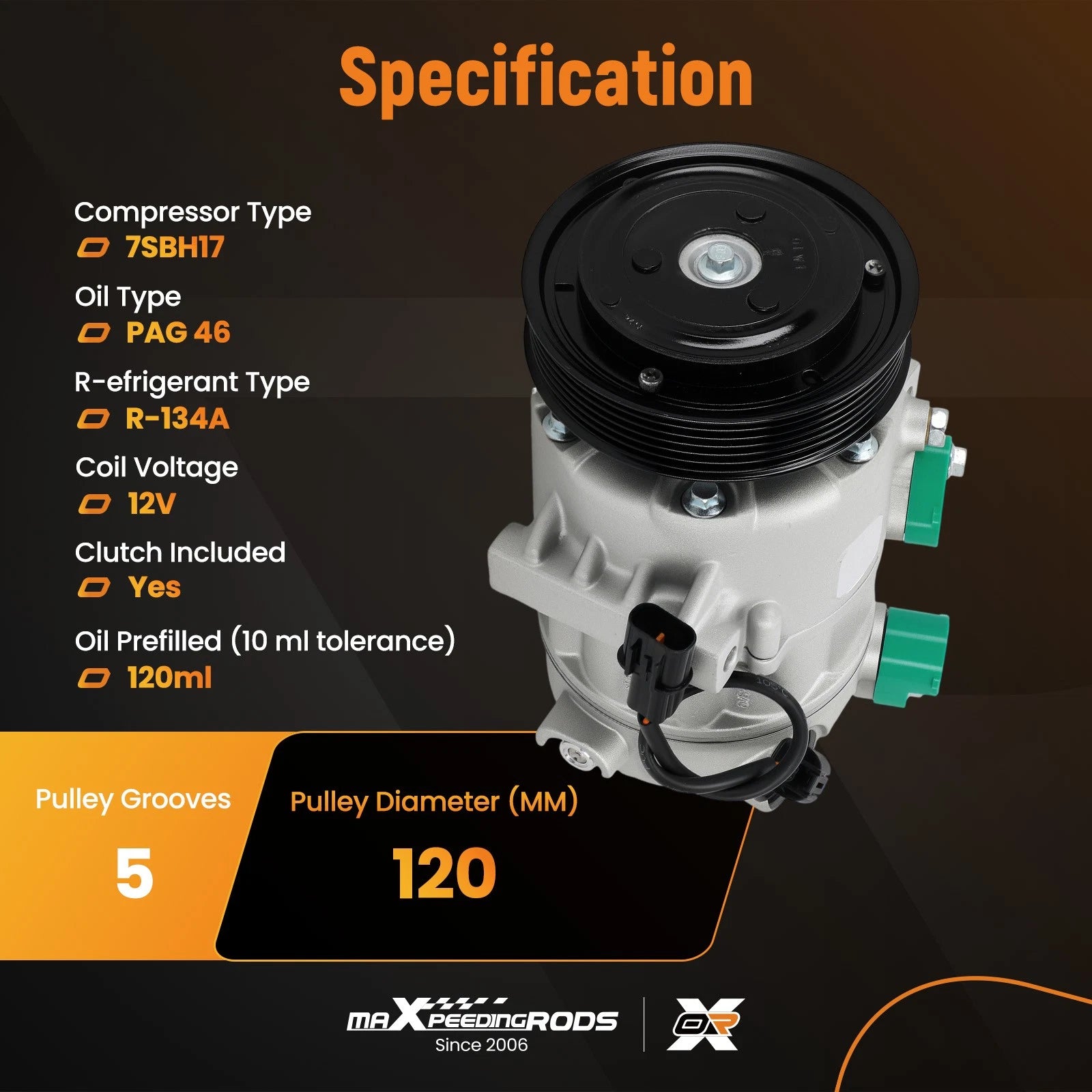 AC Compressor with Clutch for Chevrolet Equinox (2012-2014)