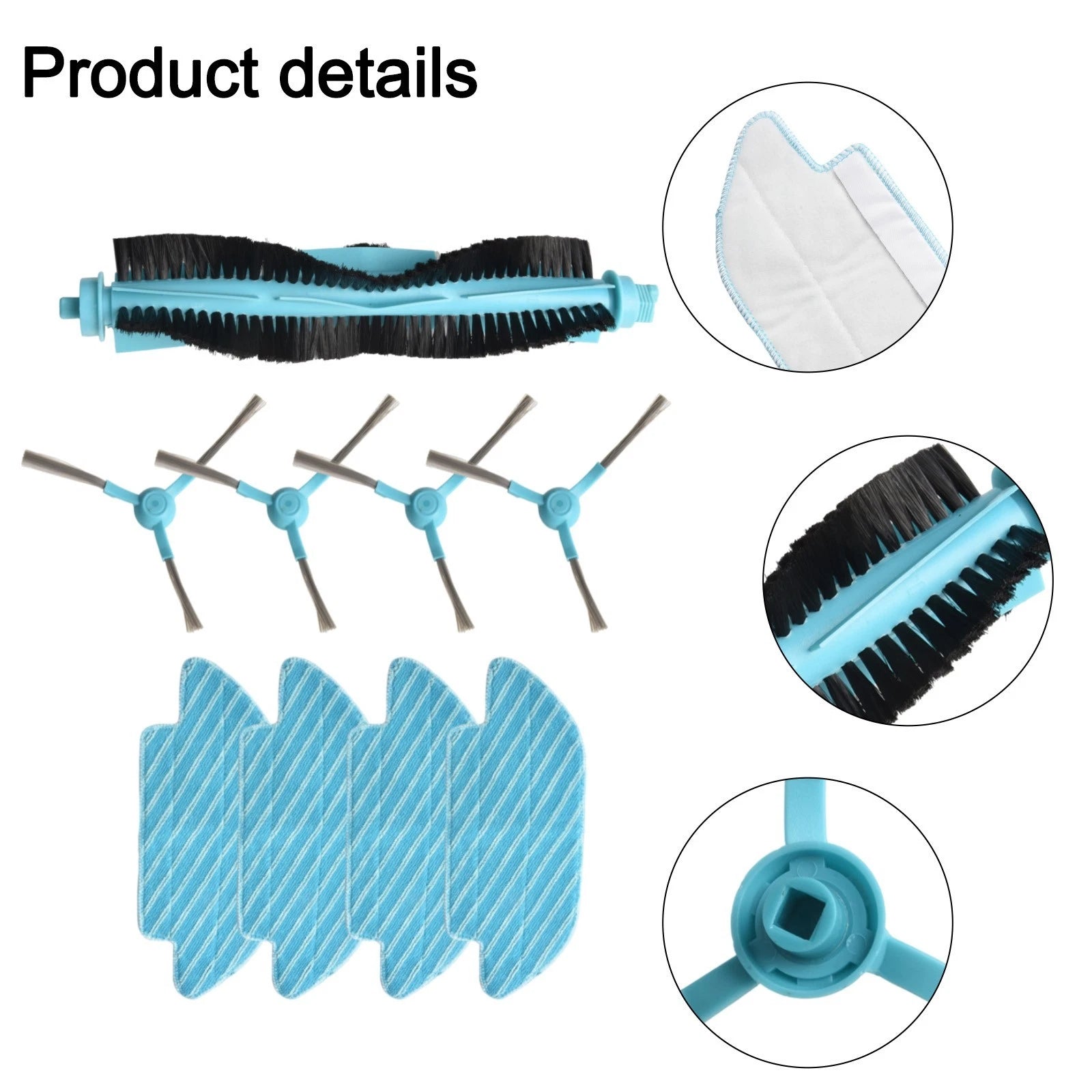Replacement Roller Brush and Side Brush Kit for Shellbot Vacuum Cleaner