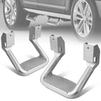 2X Silver Powder-Coated Cast Aluminum Side Steps for Ford Chevy GMC Dodge