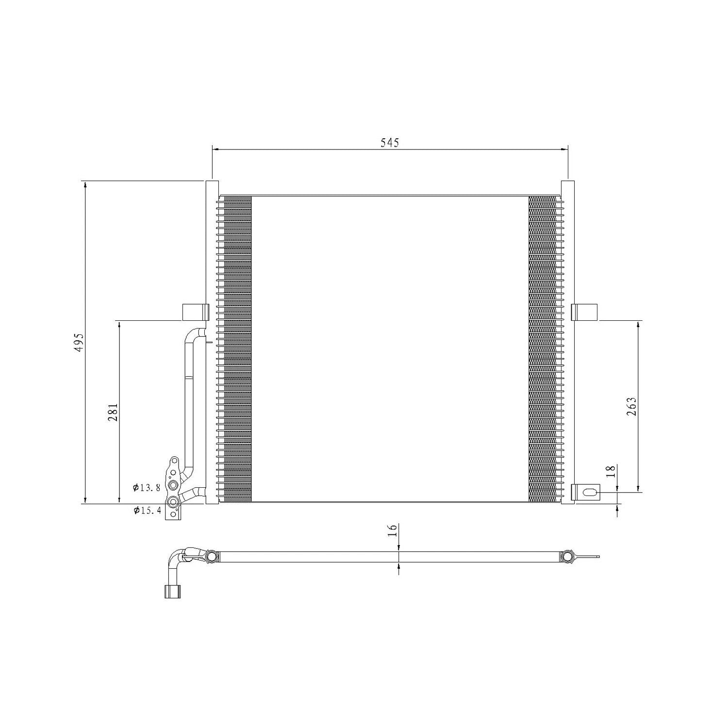 Replacement A/C Condenser Stock Repair Part For 2004-2006 BMW X3