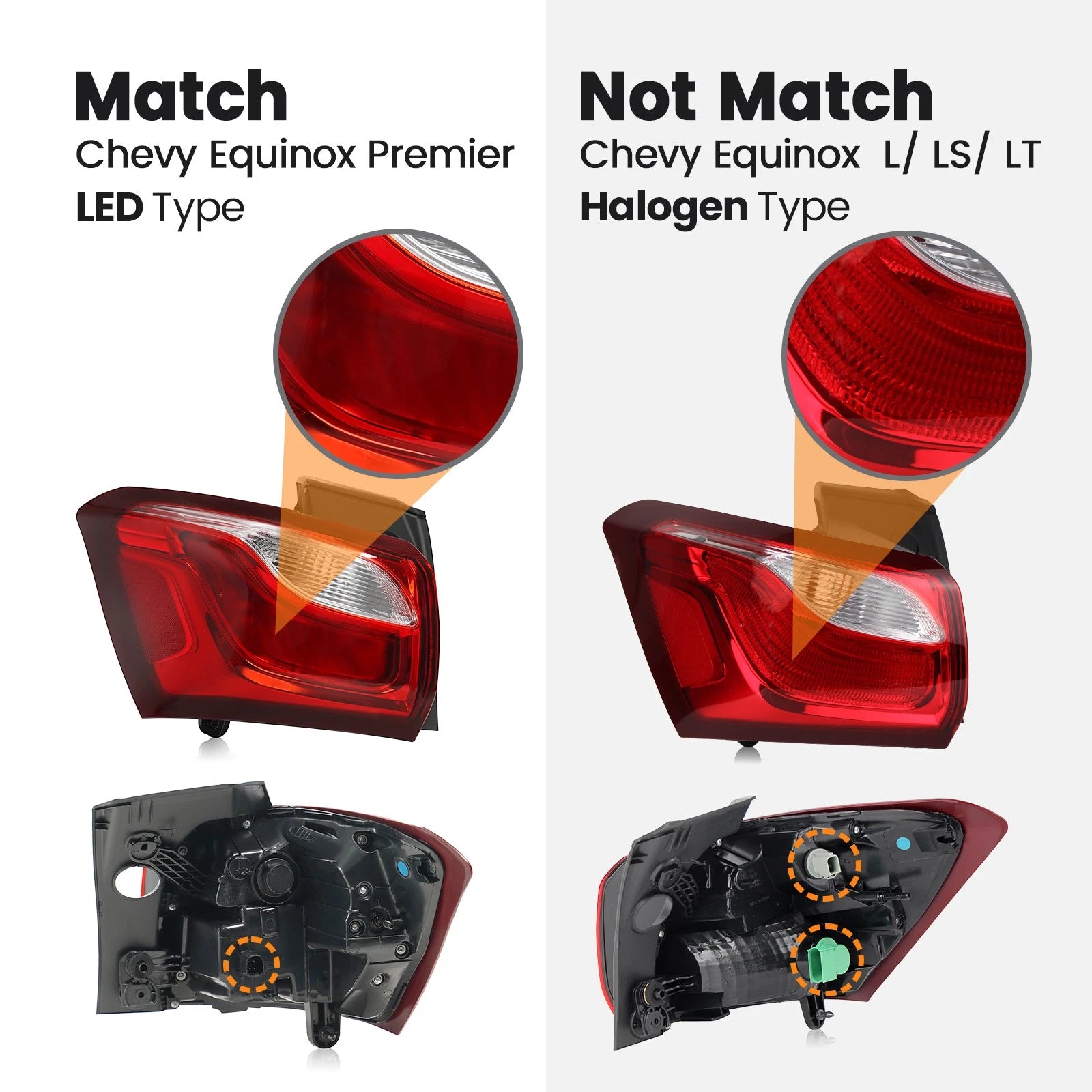 Full LED Tail Lamp Assembly Outer LH for Chevy Equinox (2018–2021)