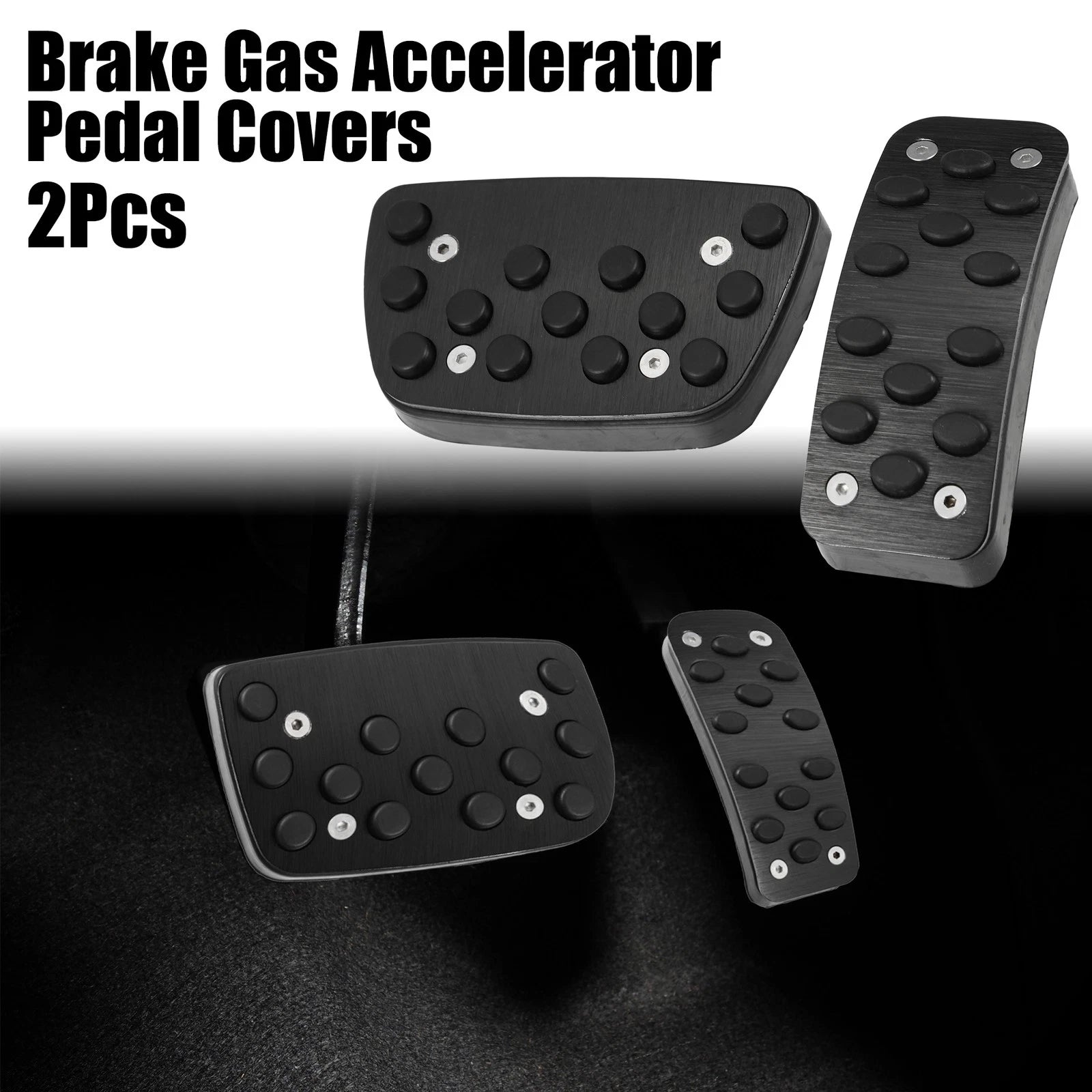 2X Brake Gas Accelerator Pedal Covers for Toyota Camry (2012–2017) Black 718844610445