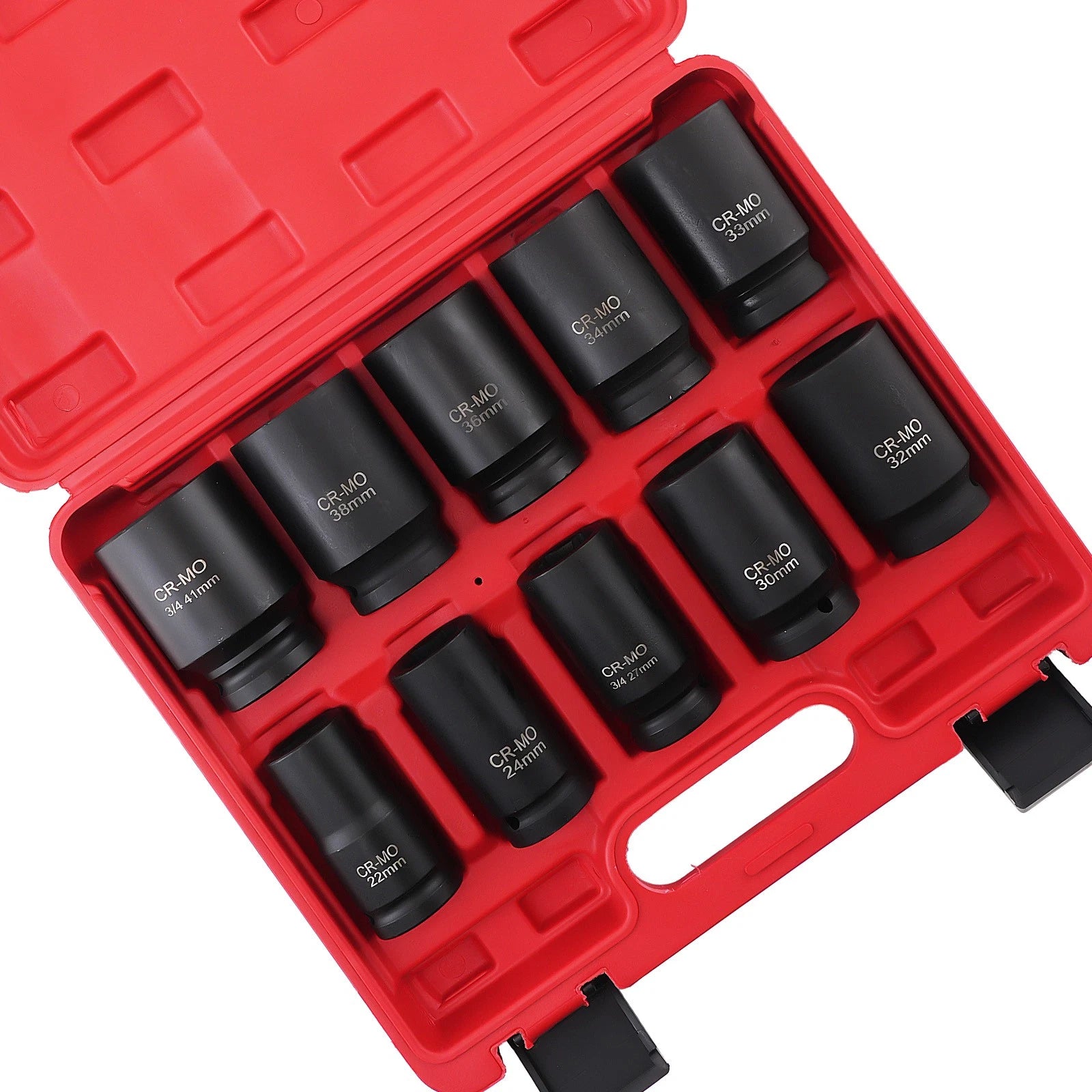 10pcs 6-Point Drive Deep Impact Socket Set Metric 22mm-24mm-27mm-41mm