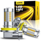 2X AUXITO H11 H9 H8 LED Fog Driving Light Bulbs 5000LM 3000K Golden Yellow