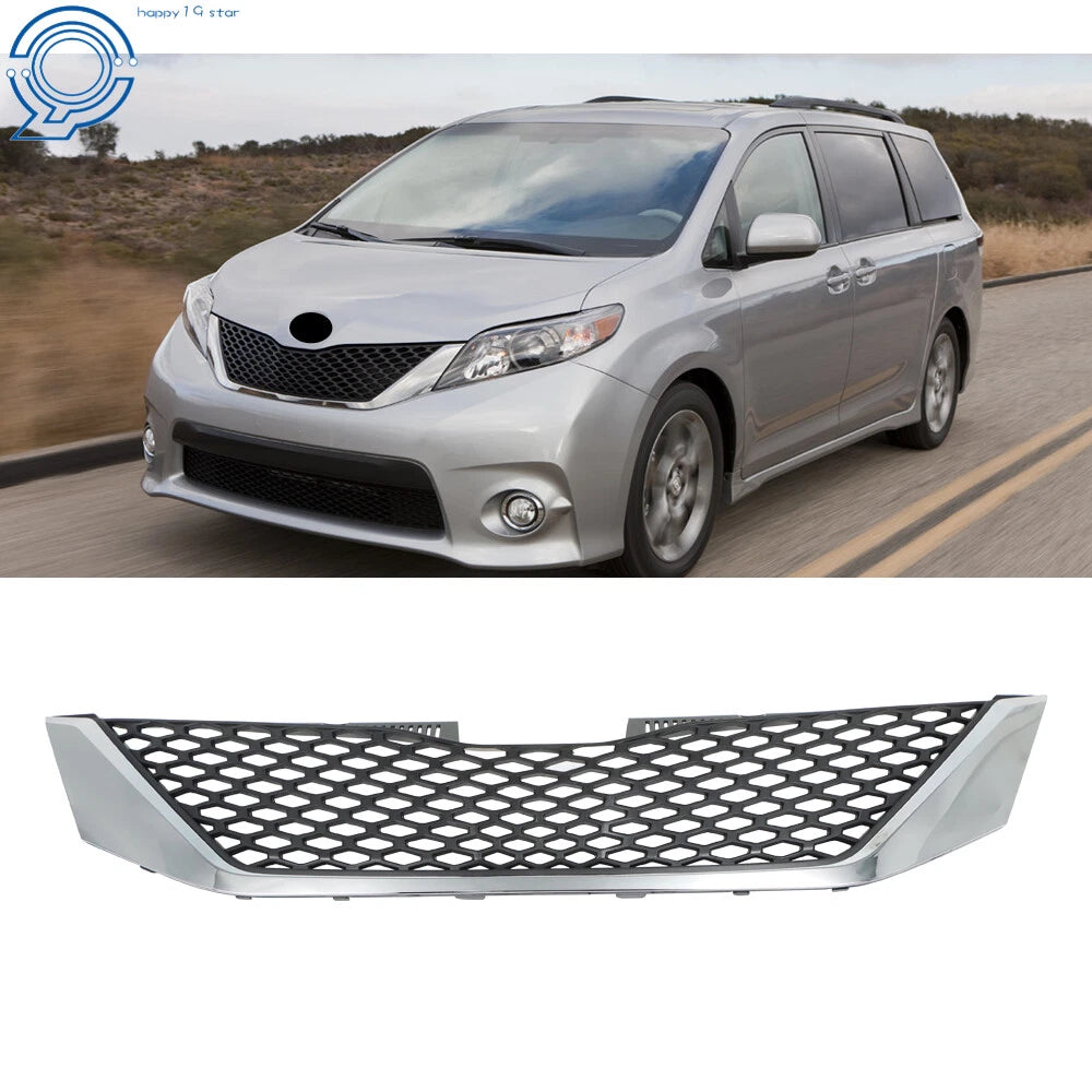 Chrome Front Upper Grille Assembly for Toyota Sienna (2011–2017)