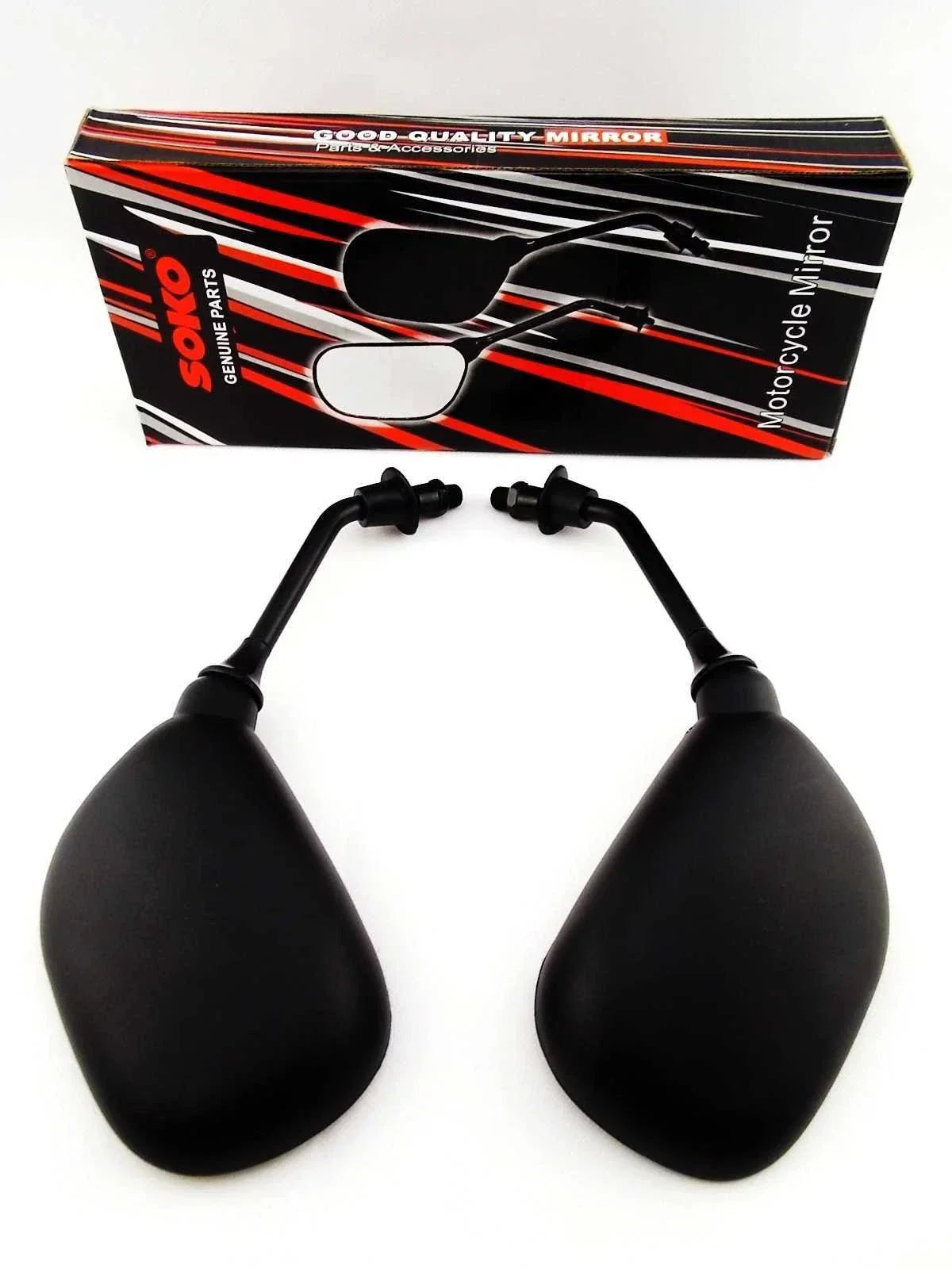 Black Oval Soko Rear View Mirrors for Suzuki SX125R (1985-1991)