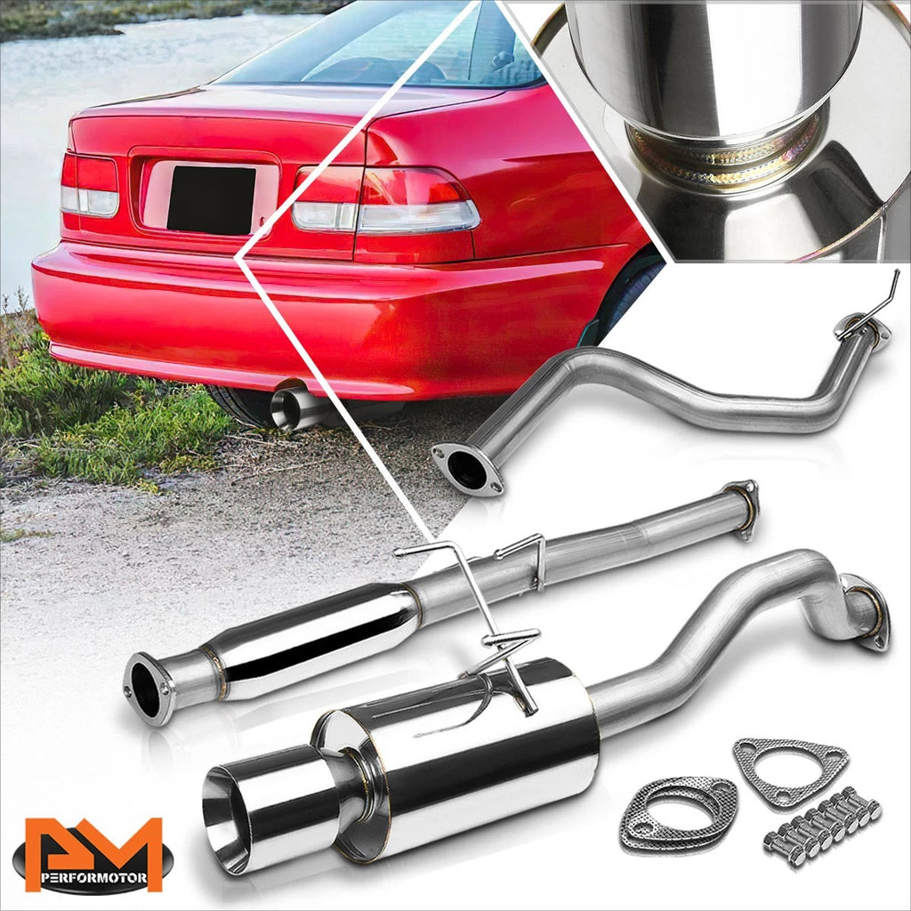 4" Rolled Tip Muffler Catback Exhaust System for Honda Civic Coupe/Sedan (1992–2000)