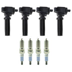 Set of 4 Ignition Coils + 4 Spark Plugs for Ford Fusion Focus Taurus (2013–2017) UF670
