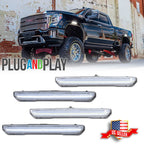 Set of 4 Clear White LED Front & Rear Side Marker Lights for GMC Sierra 2500 3500 (2020–2024)