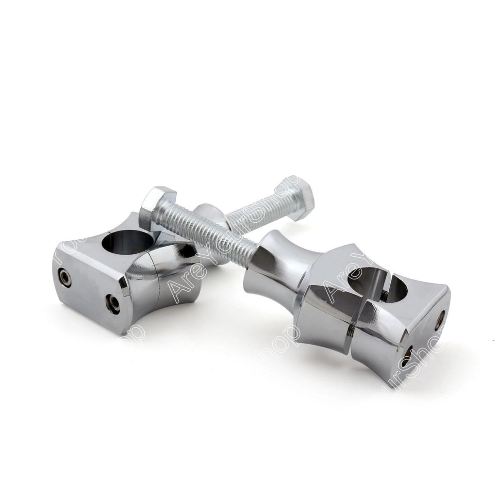 1" Chrome Handlebar Risers Clamp for Harley Dyna Sportster Touring