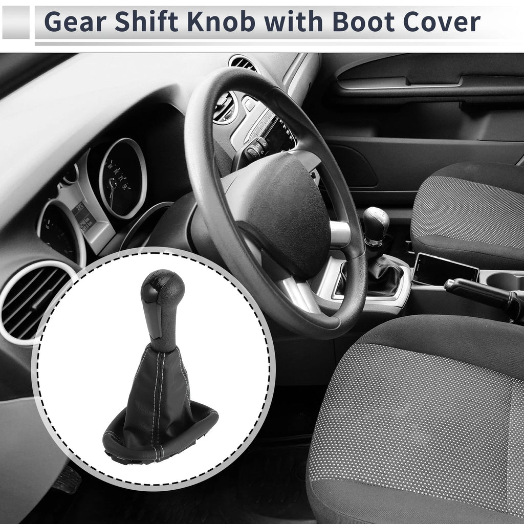5 Speed Shift Knob with Boot Cover for Chevrolet Spark (2011–2015) Faux Leather