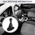 5 Speed Shift Knob with Boot Cover for Chevrolet Spark (2011–2015) Faux Leather
