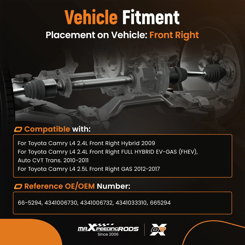 Front Right CV Axle Shaft for Toyota Camry (2012-2017)