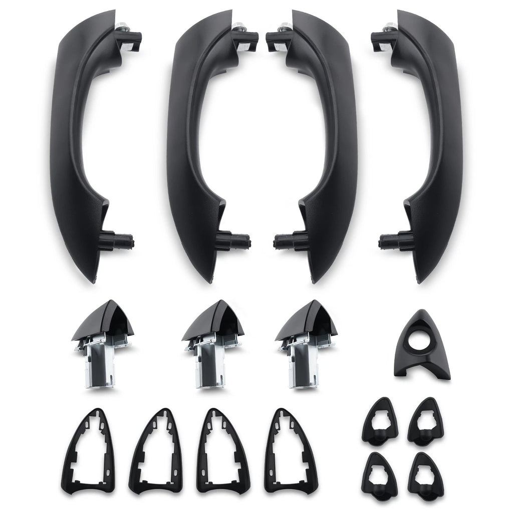 Front and Rear Outside Door Handles Black for BMW X5 (2000–2006)