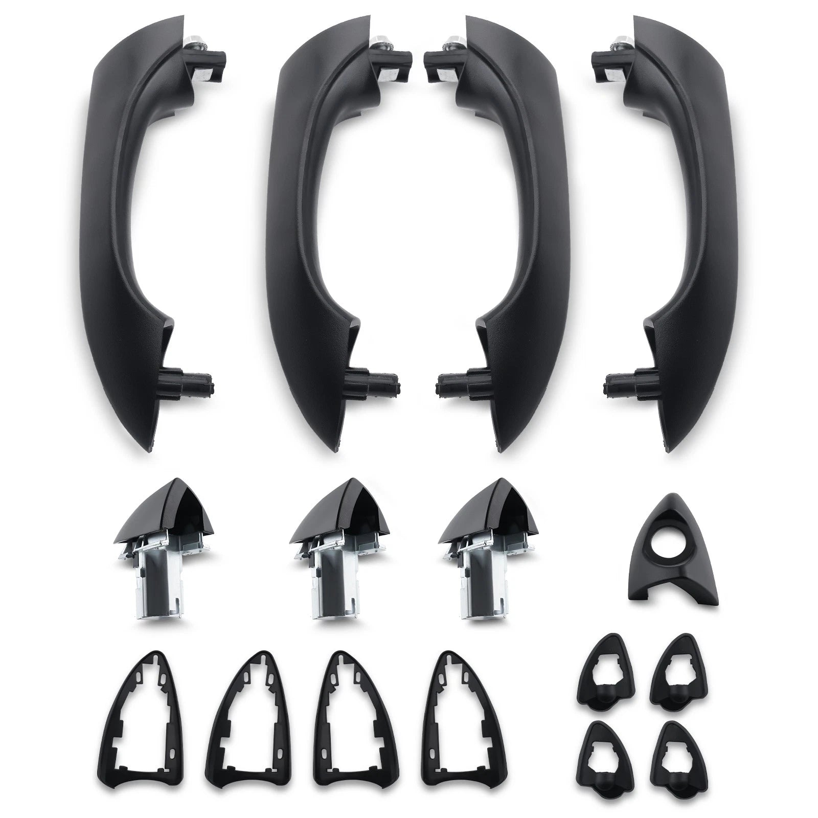 Front and Rear Outside Door Handles Black for BMW X5 (2000–2006)