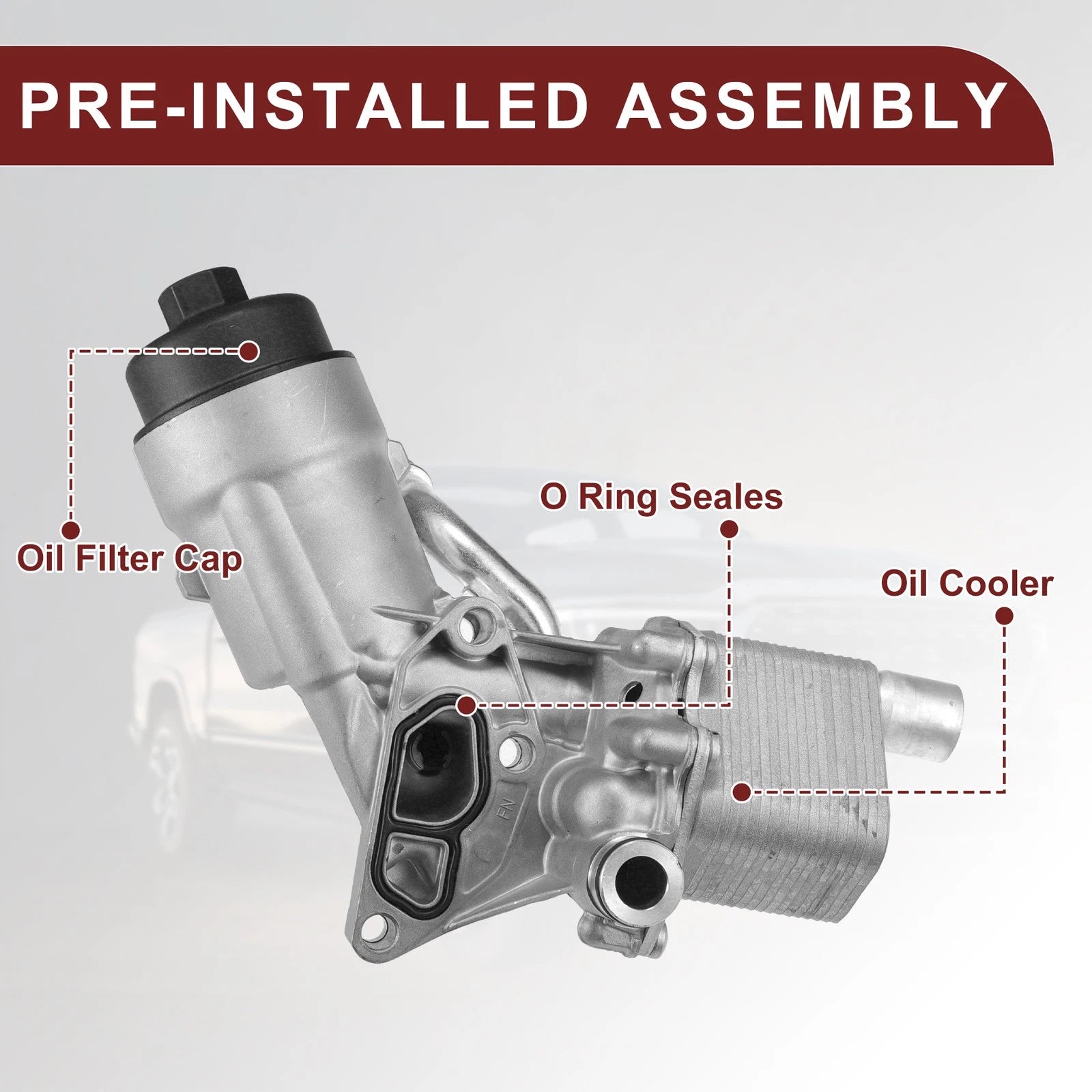 Engine Oil Cooler Filter Housing with Seals for Chevrolet Cruze (2011–2019)