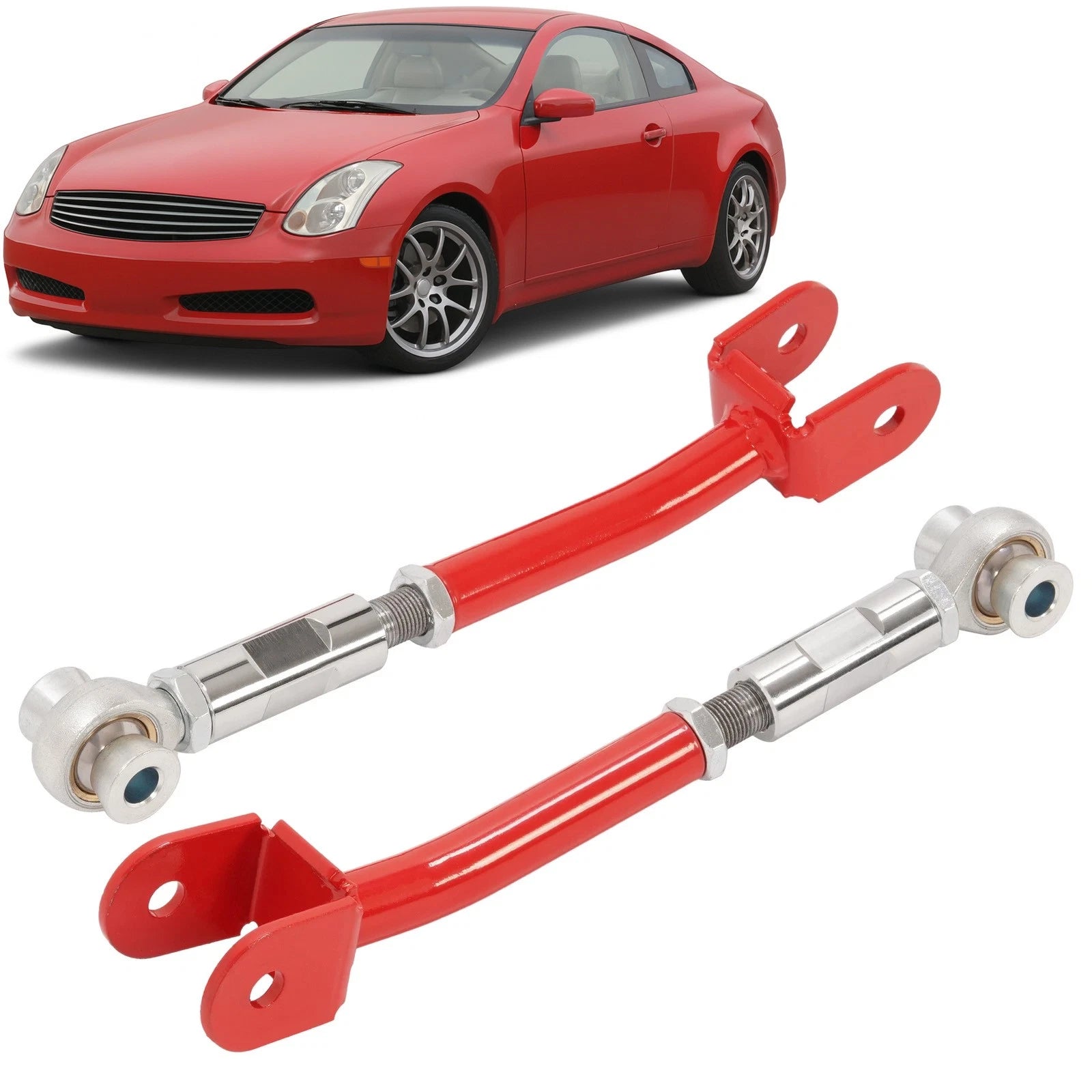 Adjustable Rear Camber Arms for Nissan 350Z Infiniti G35 Coupe (2003–2009) Red