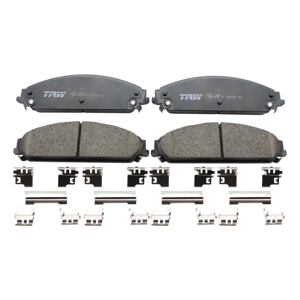 Set of 4 TRW Pro Front Ceramic Brake Pads for Dodge Challenger Charger Magnum Chrysler 300 (2005–2010)