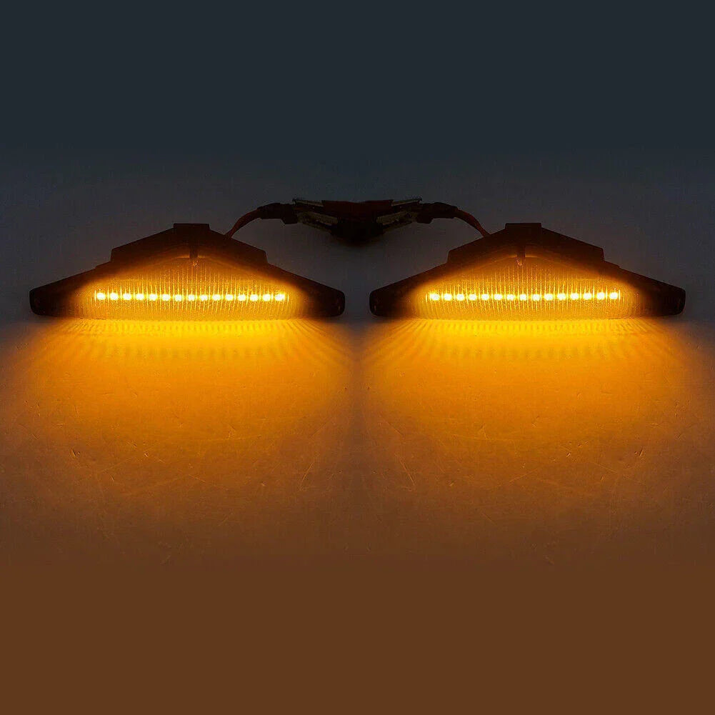Dynamic Flow Black Marker Side Turn Signal LED Amber Lights for Ford Focus (1998-2004)