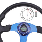6 Bolt Blue Aluminum 14" Racing Steering Wheel for Universal Fit