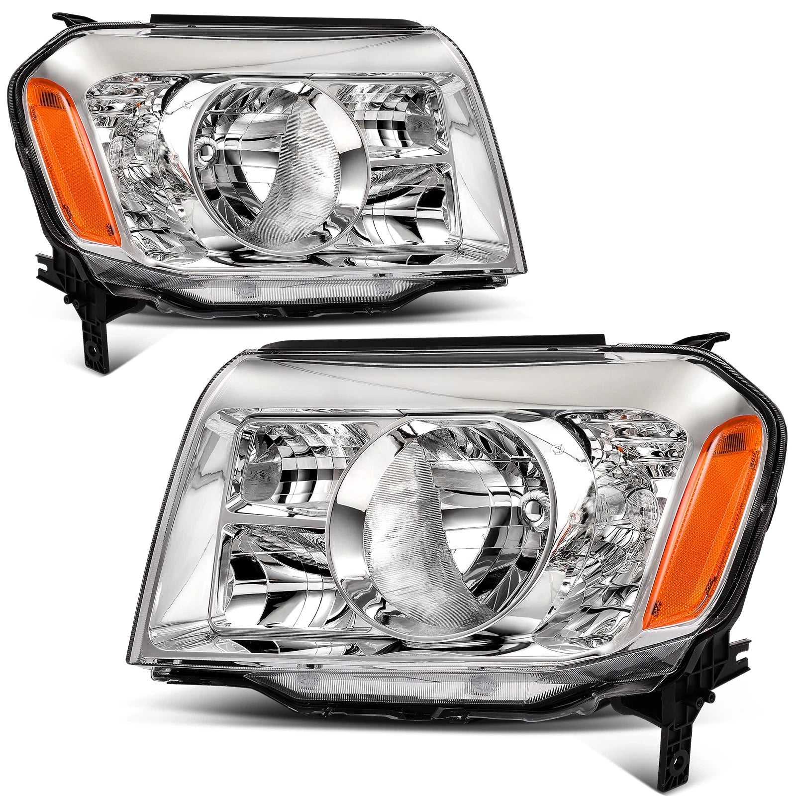 Headlight Assembly for Honda Pilot (2009–2011) Chrome Reflector Pair