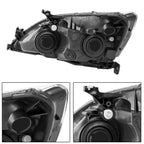 Headlights for Honda Accord (2003-2007) Pair Chrome Housing