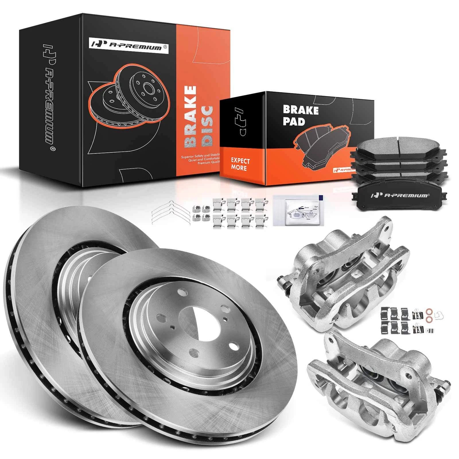 Front Disc Brake Rotor Pad Caliper Kit for Toyota Highlander Lexus (2015-2023)
