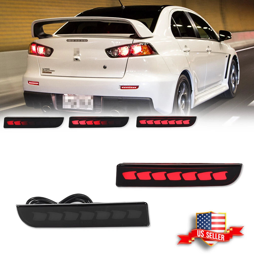 Smoked LED Rear Bumper Reflector for Mitsubishi Lancer Evo (2003–2016)