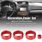 Set of 2 AC Climate Control Side Mirror Adjustment Knob Covers for Subaru WRX STI (2015–2021) Red