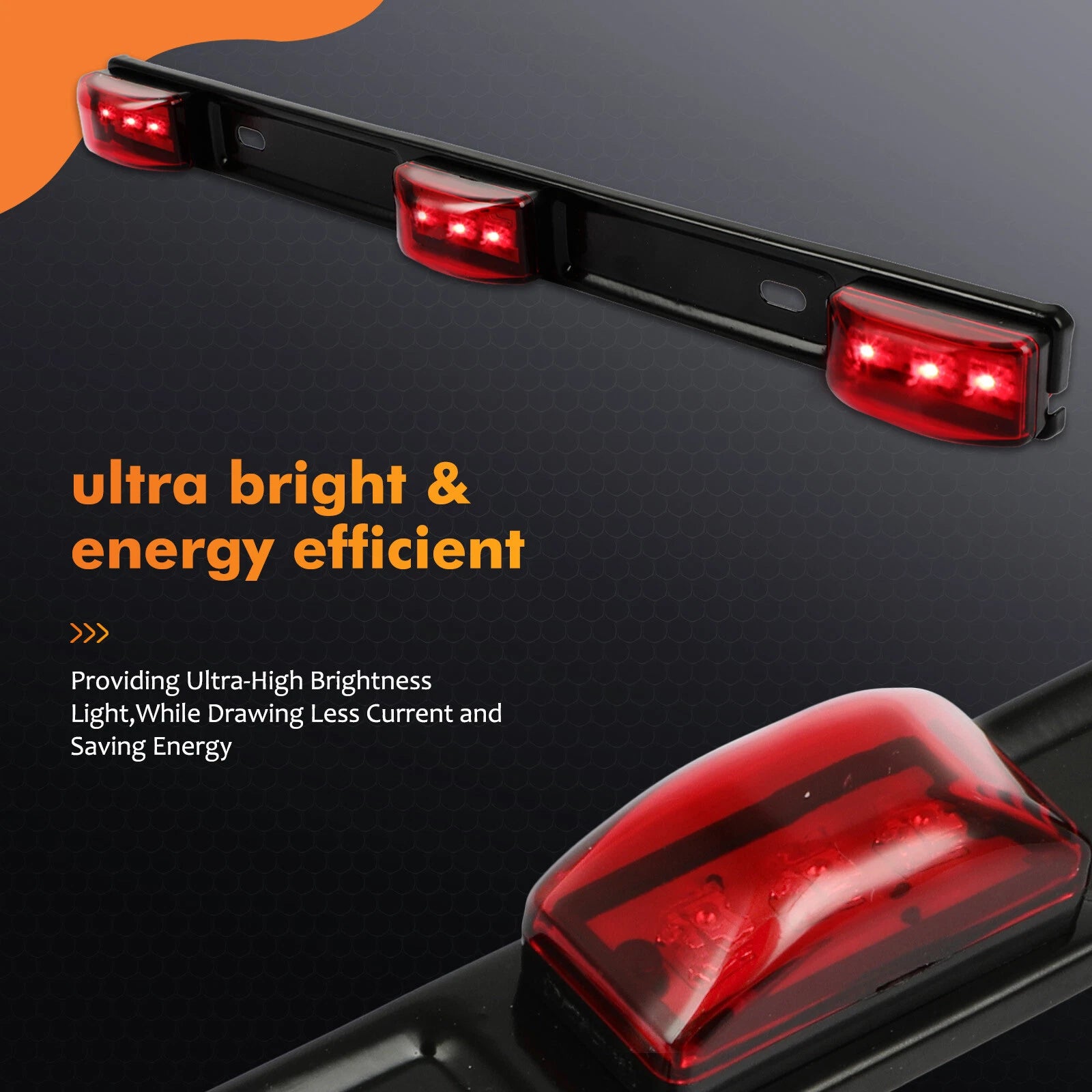 Red LED Rear Clearance Marker Light Bar for Truck Trailer