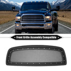 Front Grille Assembly with Rivet for Dodge Ram 1500 (2011–2012) Matte Black