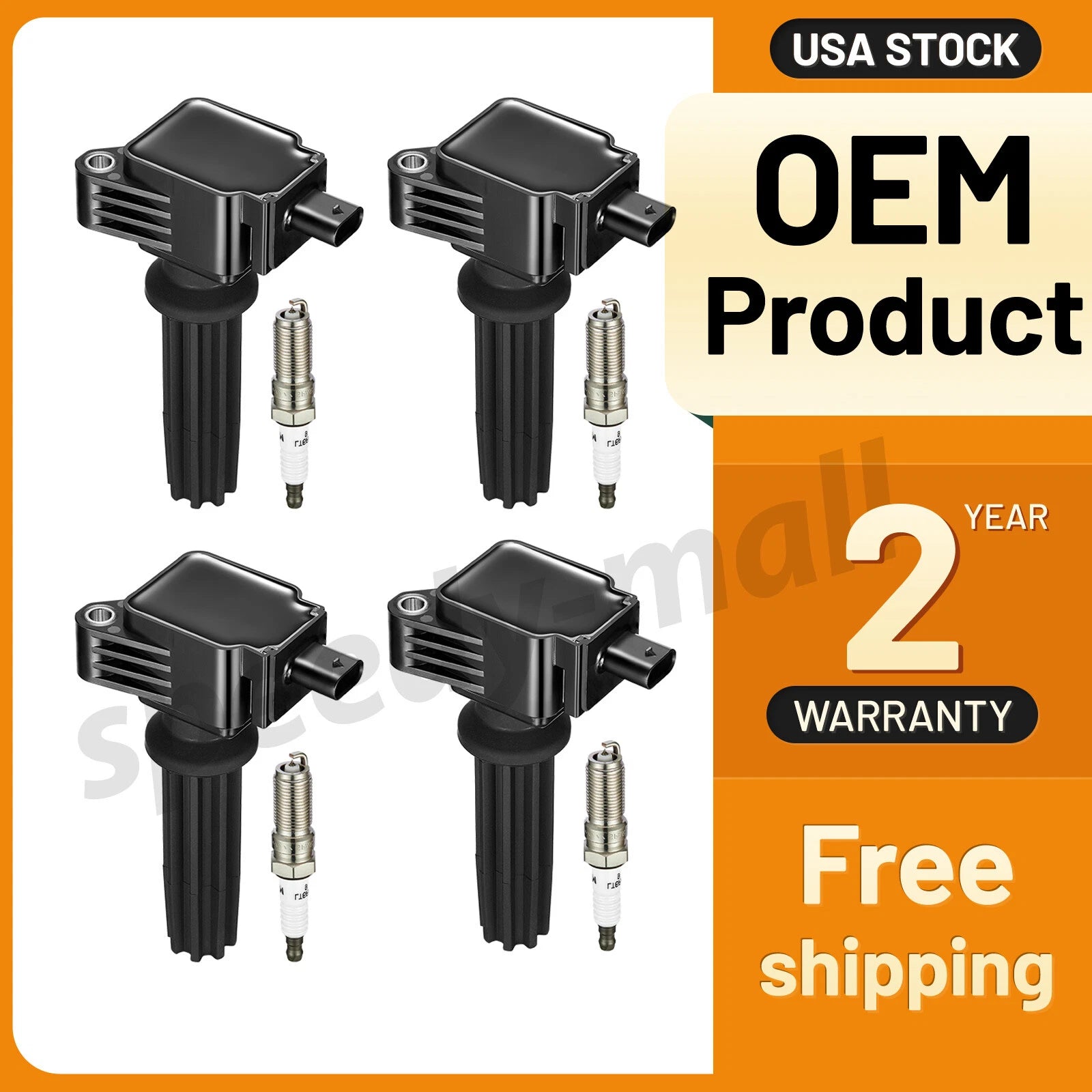 Ignition Coil Pack and Spark Plugs for 2013–2019 Ford Escape 2.0L L4