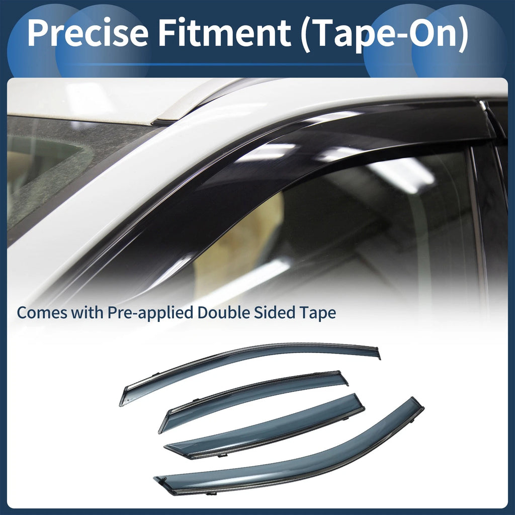 Set of 4 Window Deflectors for Toyota Avalon (2019–2022) Black Vent Visor