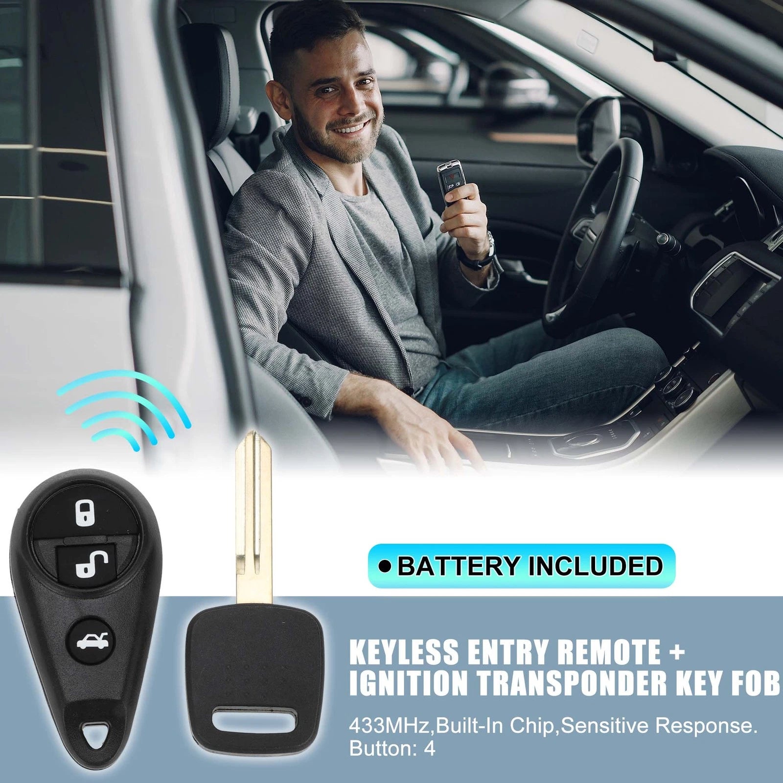 Keyless Entry Remote Ignition Transponder Key Fob for Subaru Outback (2010–2023)