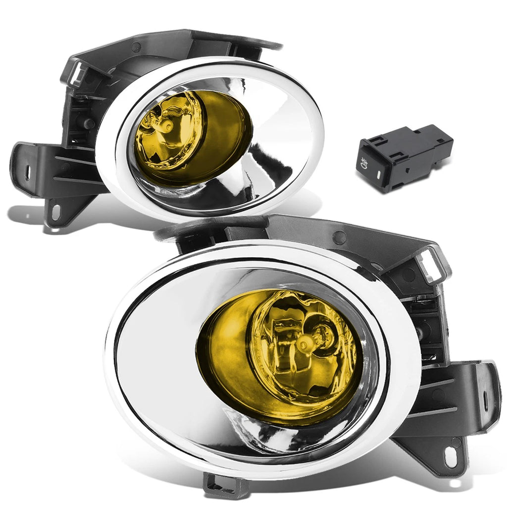 Pair of Amber Lens Fog Lights for Nissan Pathfinder (2013–2016) + Chrome Covers + Switch