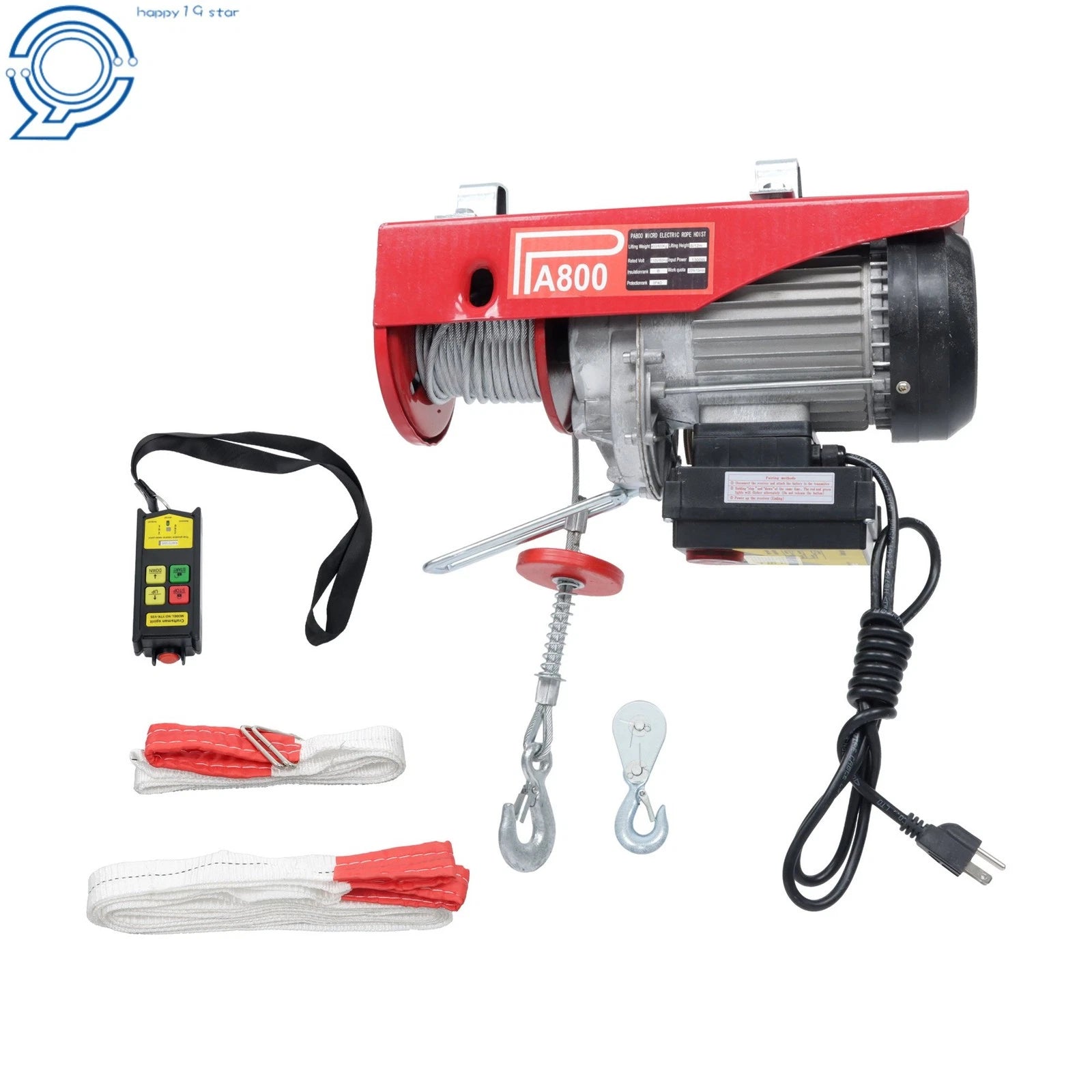 Electric Hoist Crane Winch 1350W with Wireless Remote Control (328ft)