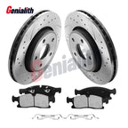 Front Drilled Disc Rotors & Ceramic Pads for Dodge Durango Jeep Grand Cherokee