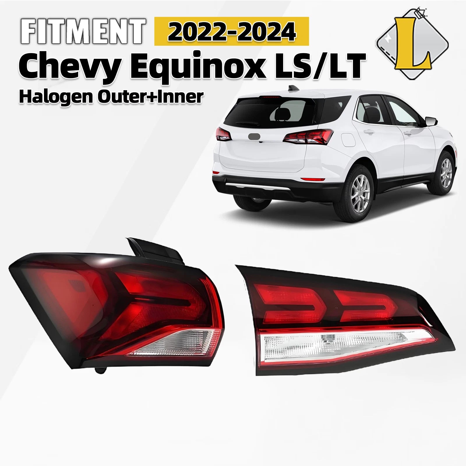Tail Light Set of 2 for Chevrolet Equinox (2022–2024) Halogen Left Driver
