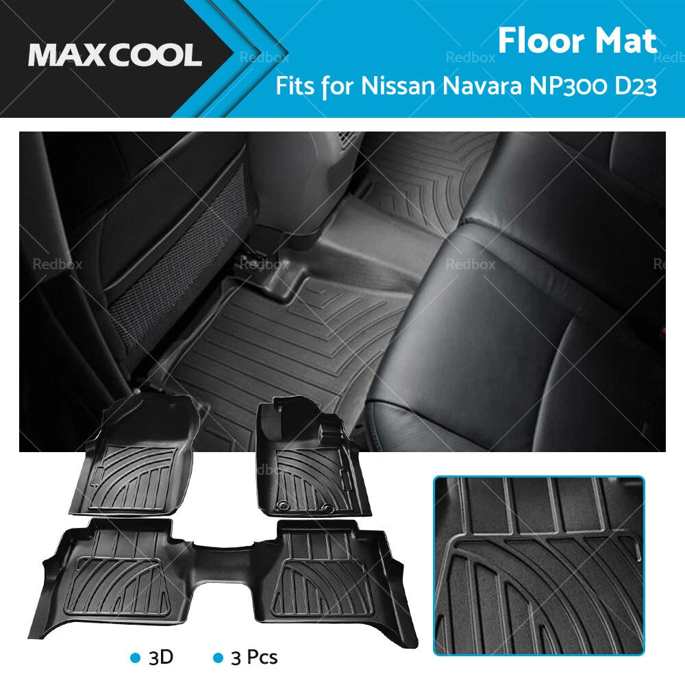 3D All Weather Floor Mats for Nissan Navara NP300 D23 (2014–2019)