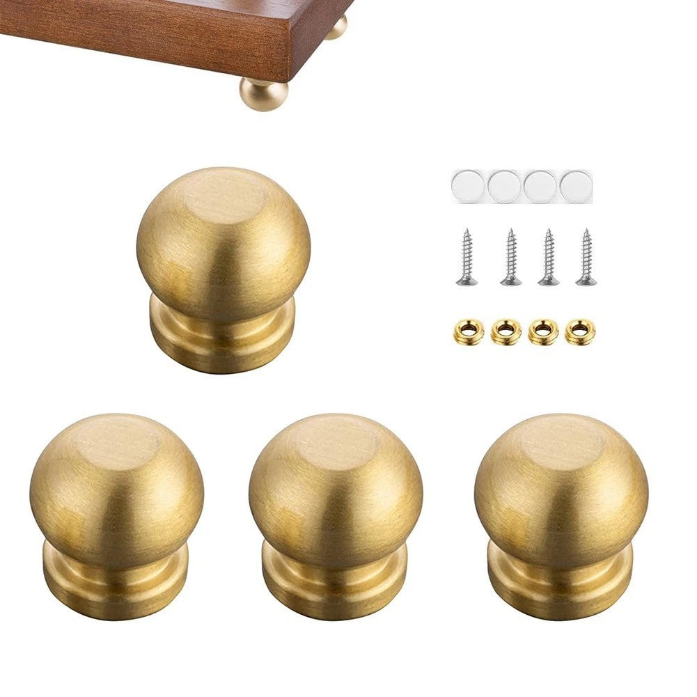 Set of 4 Brass Raising Feet for Cutting Boards Serving Trays Display Stands