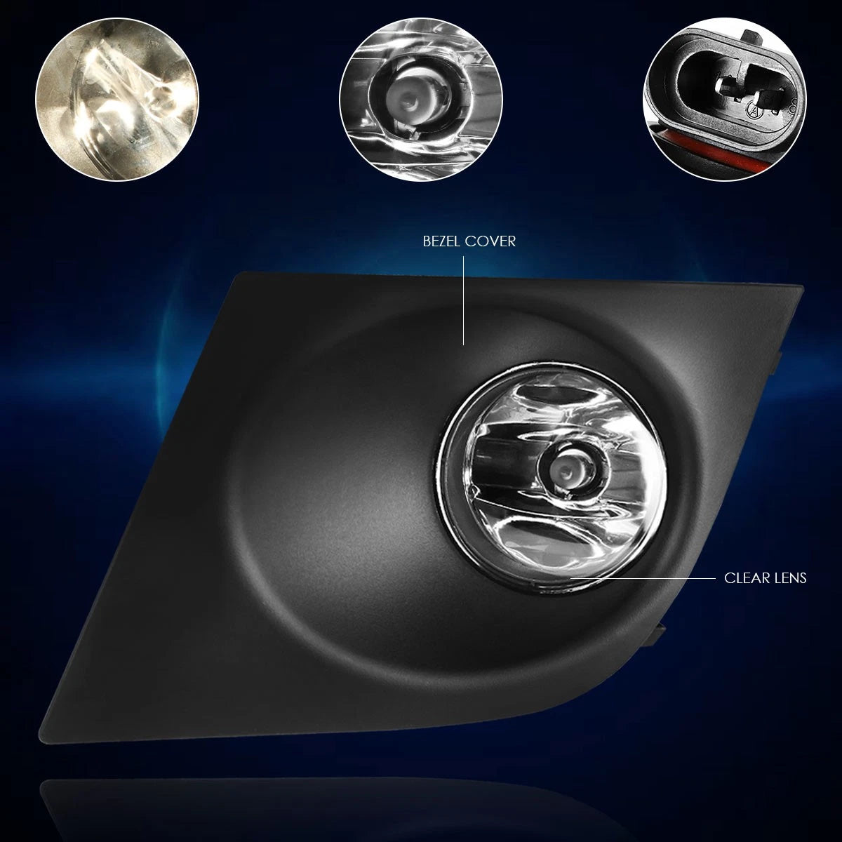 Clear Lens Fog Lights with Switch & Bezel for Nissan Versa (2007–2011)