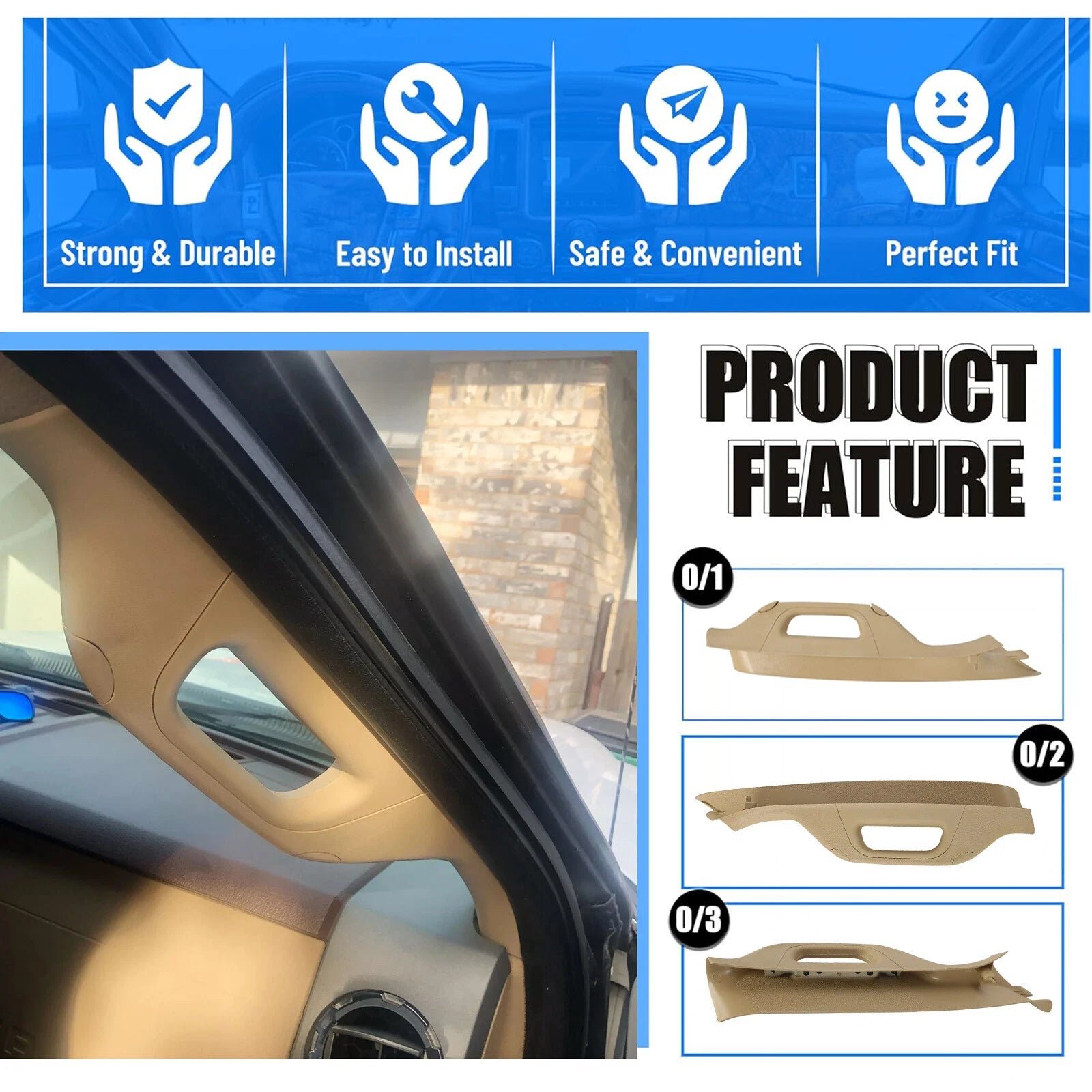 A Pillar Grab Handle for Ford F250 F350 F450 F550 Super Duty (2011–2016)