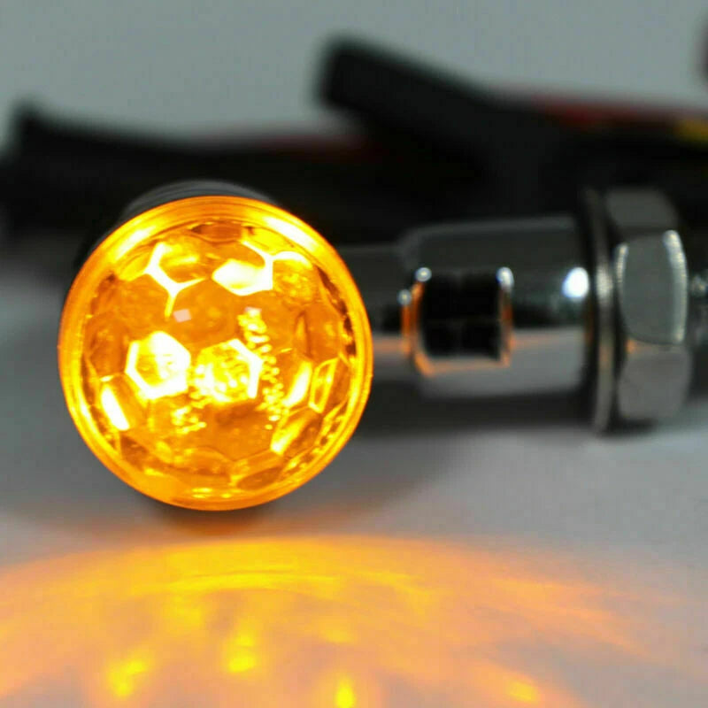 Universal Chrome Mini Bullet Turn Signal Indicator Light for